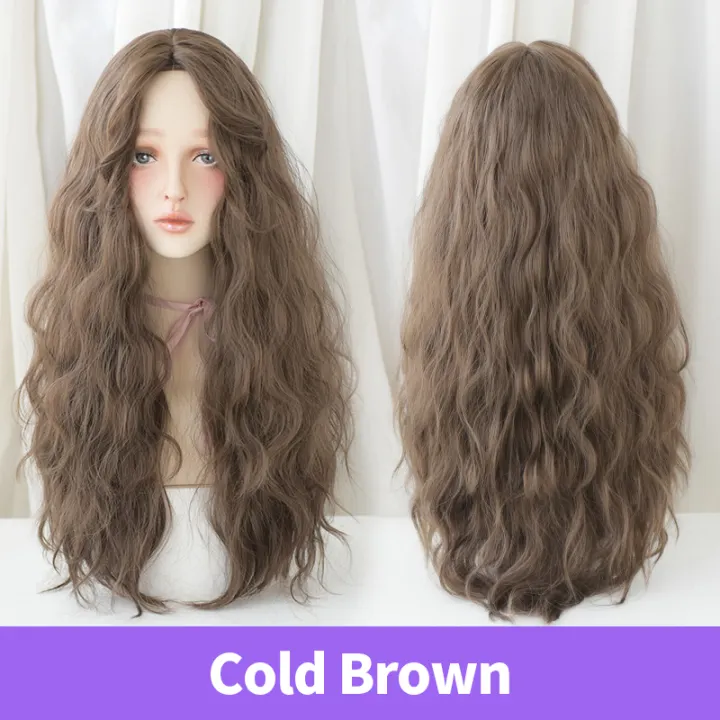 Cosplay Wig Long Wavy Wig With Bang Female Curly Hair Gradient