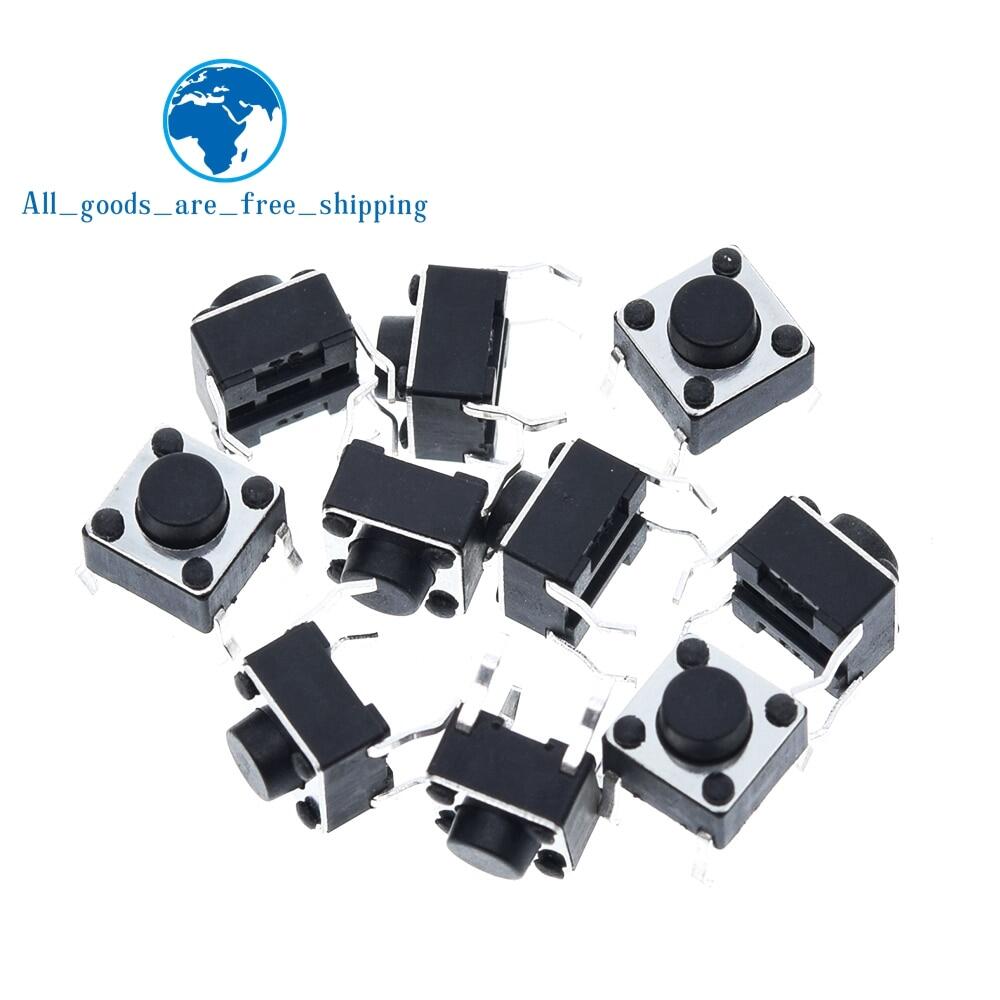 100pcs tactile switch momentary tact 6x6x5 65mm dip middle 4 pin ever