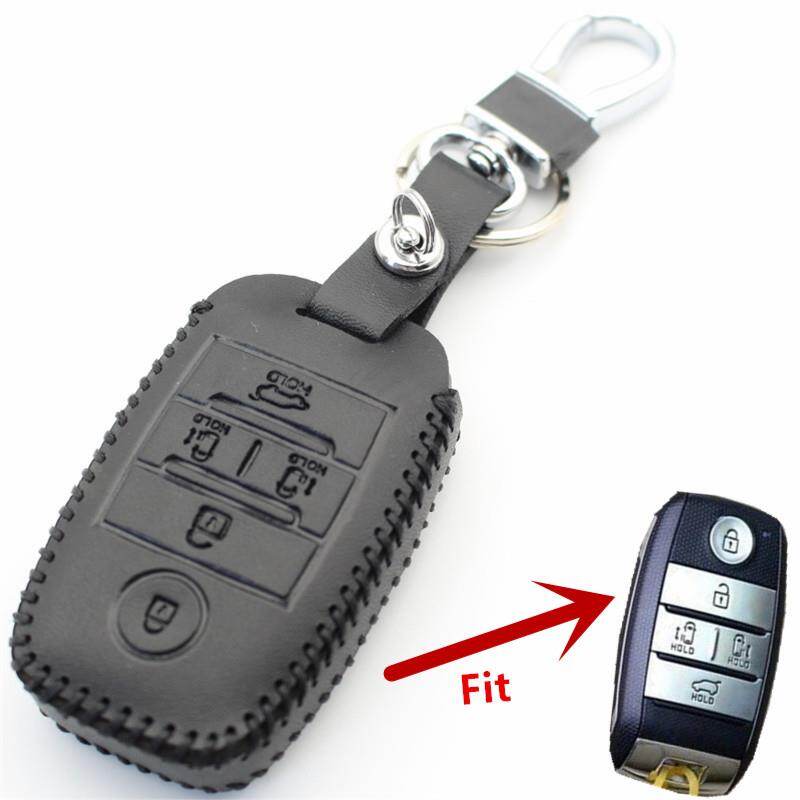 Genuine Leather 5button Keyless Entry Smart Key Case Cover For Kia Grand/carnival/sorento/sedona L520