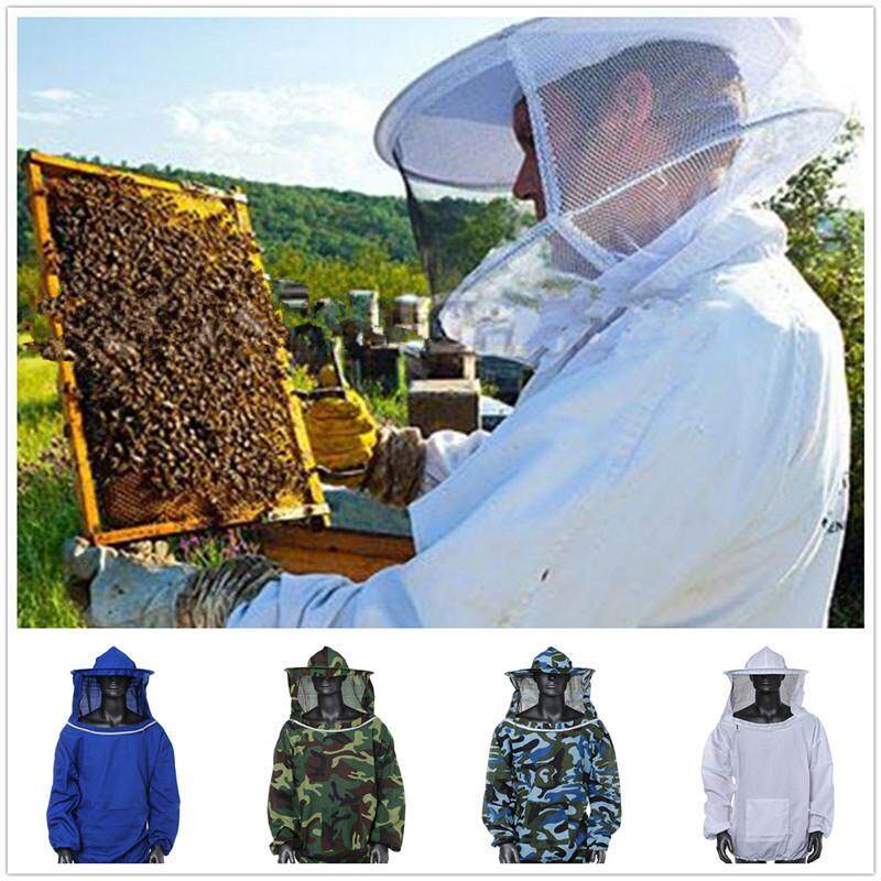 【Free Vận Chuyển + Đèn Flash Đối Phó 】Beekeeping Áo Khoác Voan Smock Thiết Bị Vật Tư Nuôi ong Nón Tay Phù Hợp Mới (4 Màu cho Sự Lựa Chọn)