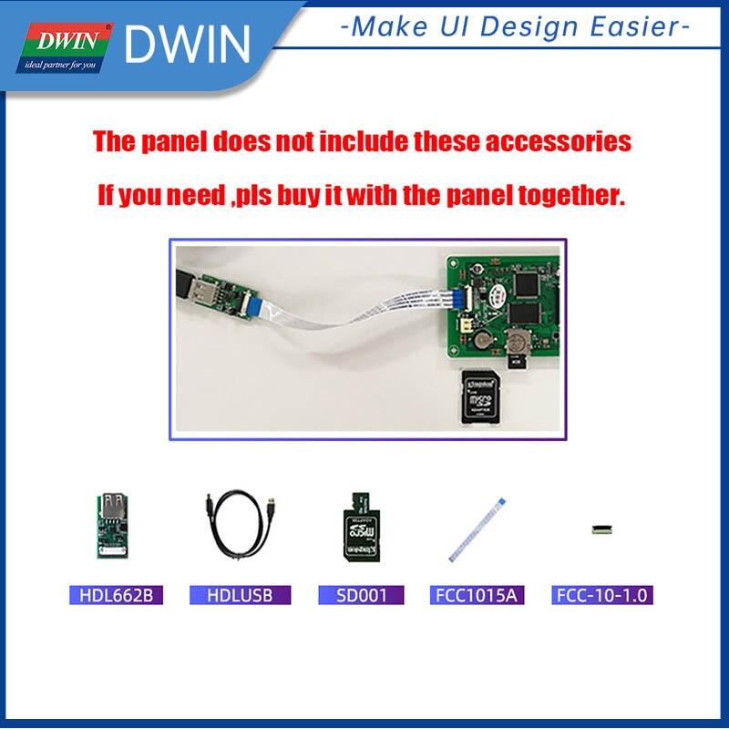 DWIN 7 Inch 800*480 TFT LCD Display Module Capacitive/Resistive TTL/RS232 Commercial Smart Screen For Arduino DMG80480C070_04W
