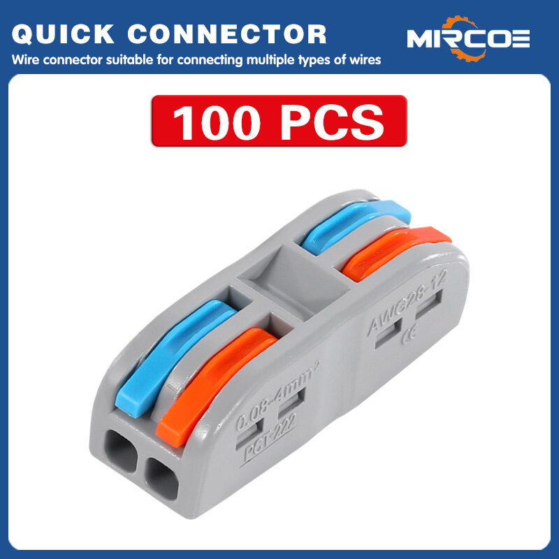 Mircoe bán buôn nhanh chóng đầu bắt dây nối phổ Dây cáp ra dây Splitter nối nhỏ gọn kết nối 2 trong 2 ra cáp kết nối PCT2-2 10 cái 50 cái 100pcsset gói bán buôn