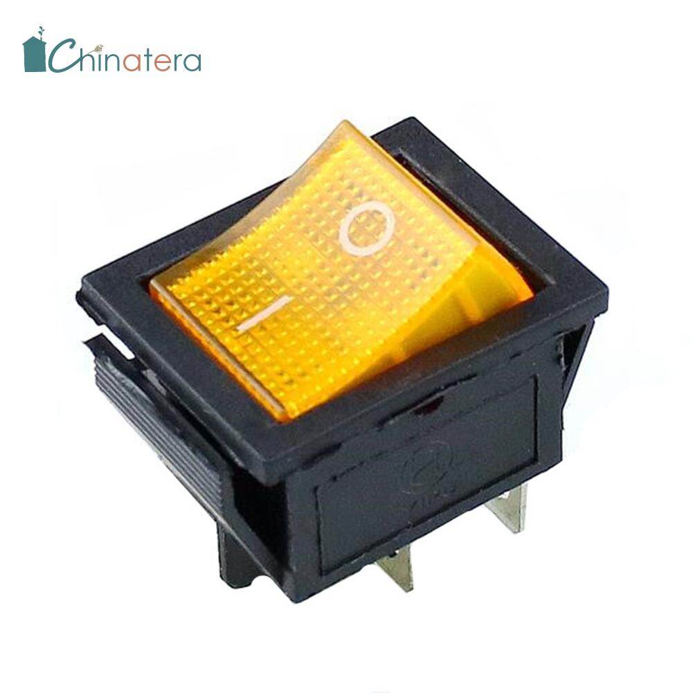 Chinatera latching rocker switch power switch on-off i/o 2-level 4 pins with light 10a ac125-250v kcd4
