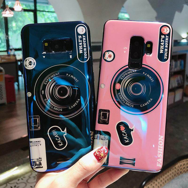 Zeallion Cho [[Samsung Galaxy S7 Edge S8 S9 Plus S10 5G S10e Note 8 9 10 Pro] Blu-ray Máy Ảnh Hoa Văn ốp Mềm Mại Ốp Lưng Điện Thoại Có Đế Đứng