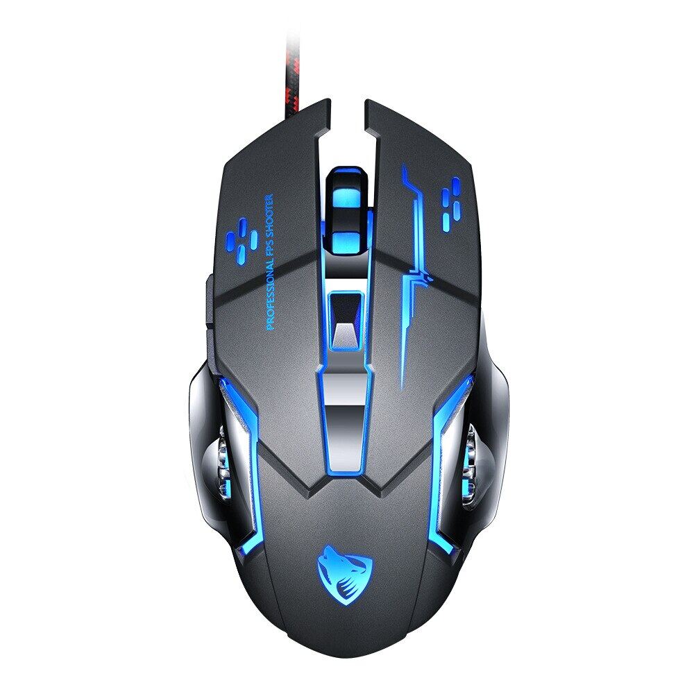 [Nhập RS0722 giảm 30k cho đơn 99k]New V6 Wired Game Mouse Macro Programming Mechanical mouse 2400DPI Professional gaming computer mouse for LoL AND PUBG