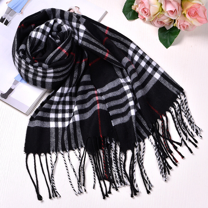 WOMA Men'sandwomen'ssoftfabricclassicstylescarfFashionandelegantstripeddesignstyleshawlscarfLongscarf