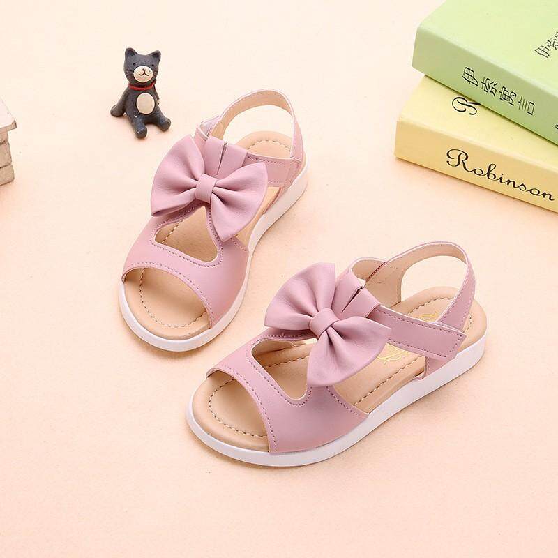 Sandal PU Busur Sepatu Bayi Fashion Musim Panas PU Busur Bayi Gadis Sandal Pantai untuk Anak