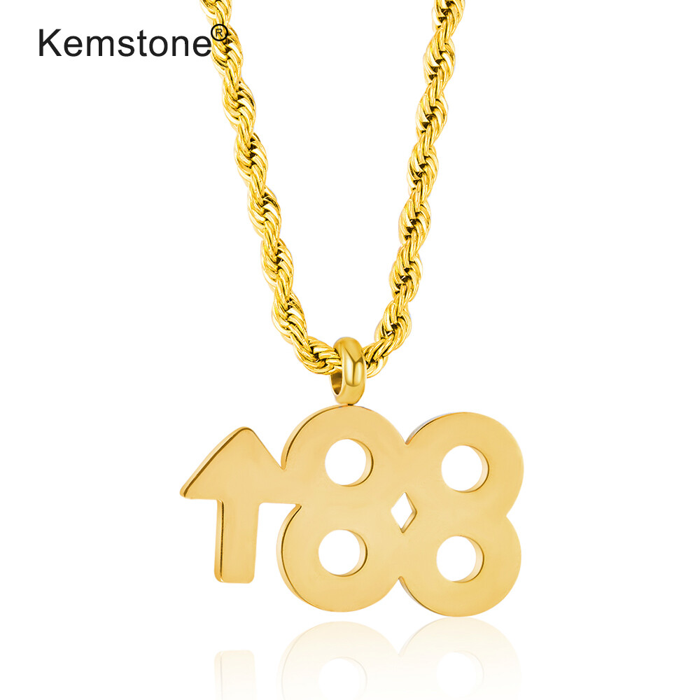 Kemstone 88 Rising Personality Stainless Steel Pendant Necklace for Men