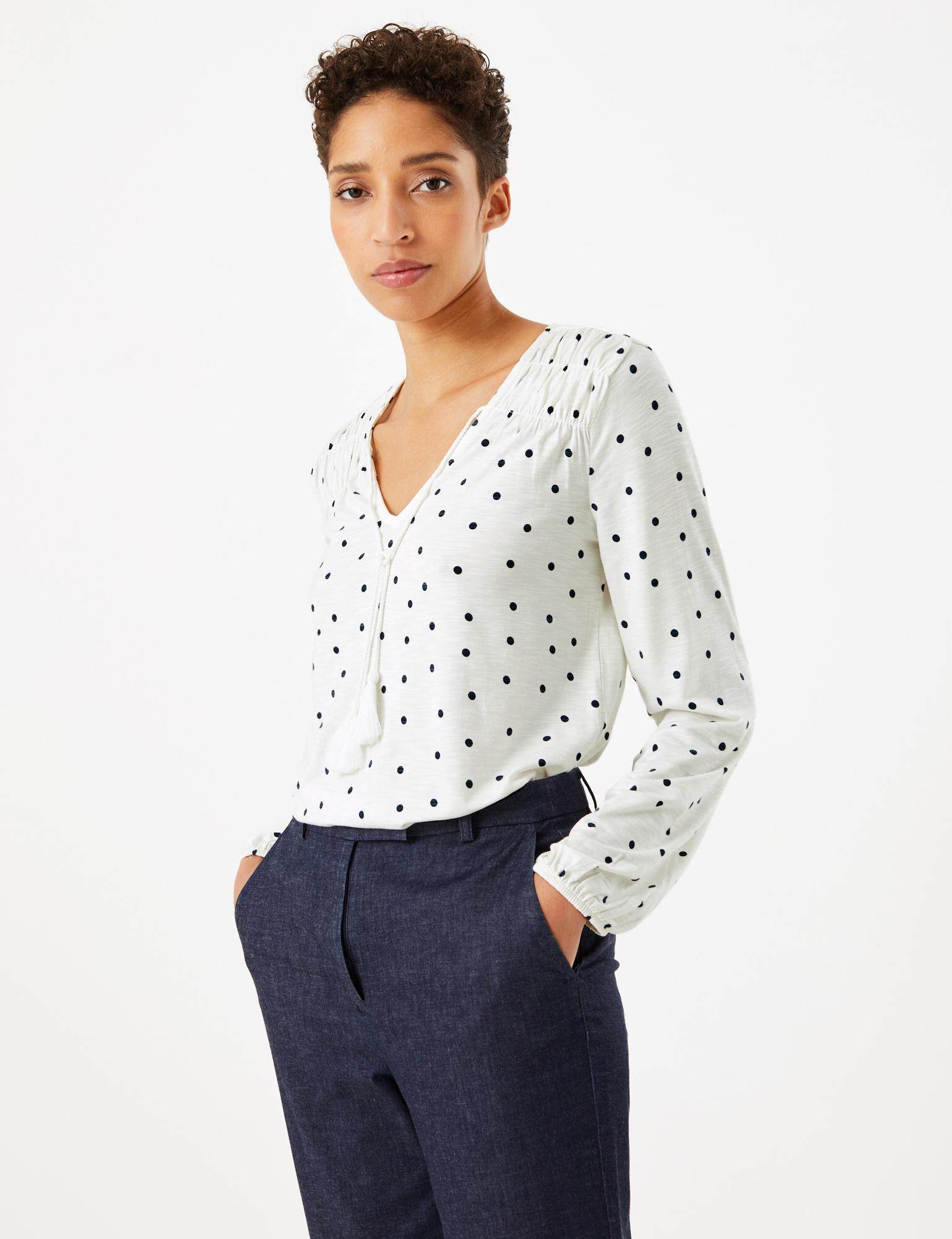 m&s polka dot blouse