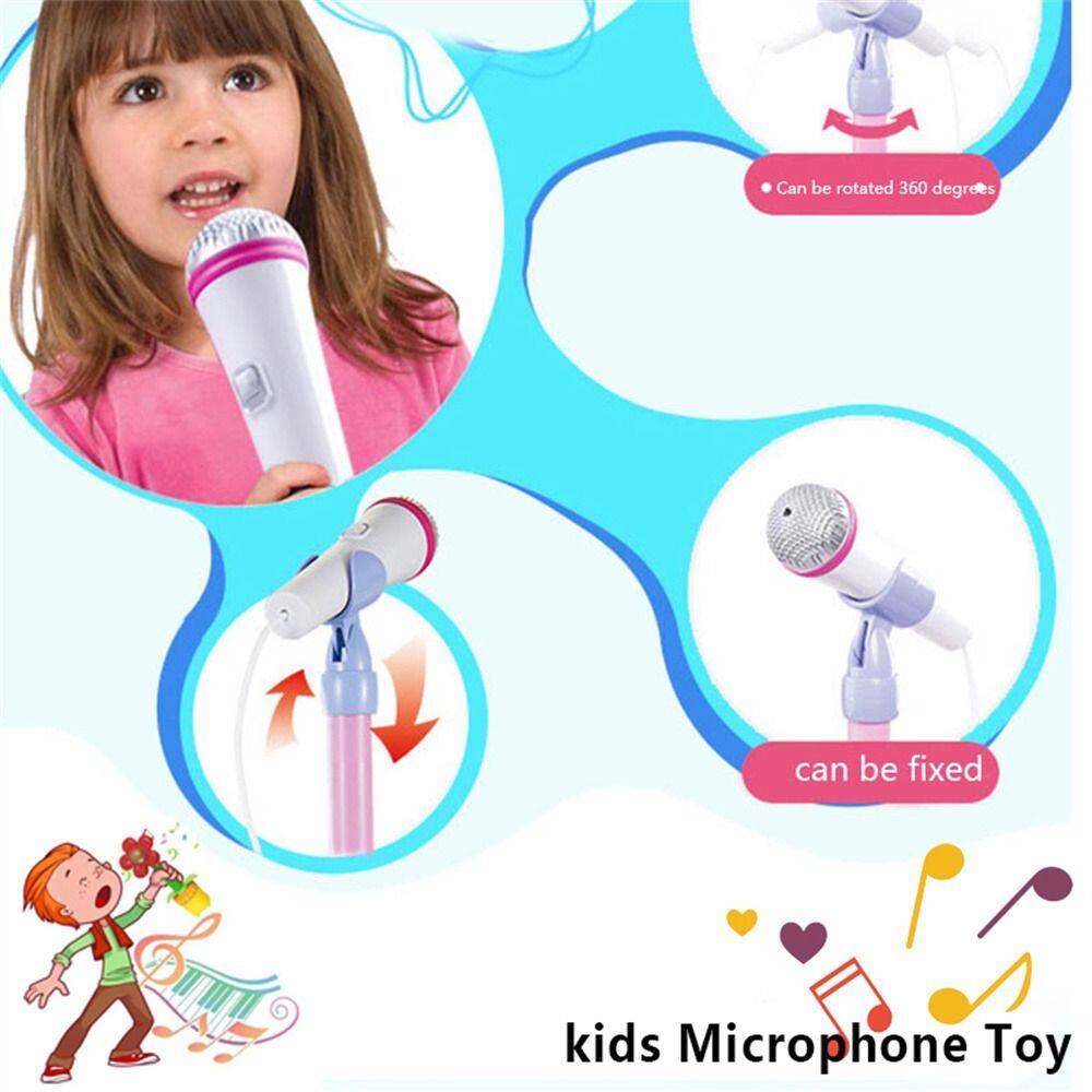 Banzu Microphone Đồ chơi đèn LED có thể điều chỉnh giáo dục não-đào tạo với đứng hát microphone nhạc cụ đồ chơi trẻ em Microphone hát bài hát đồ chơi