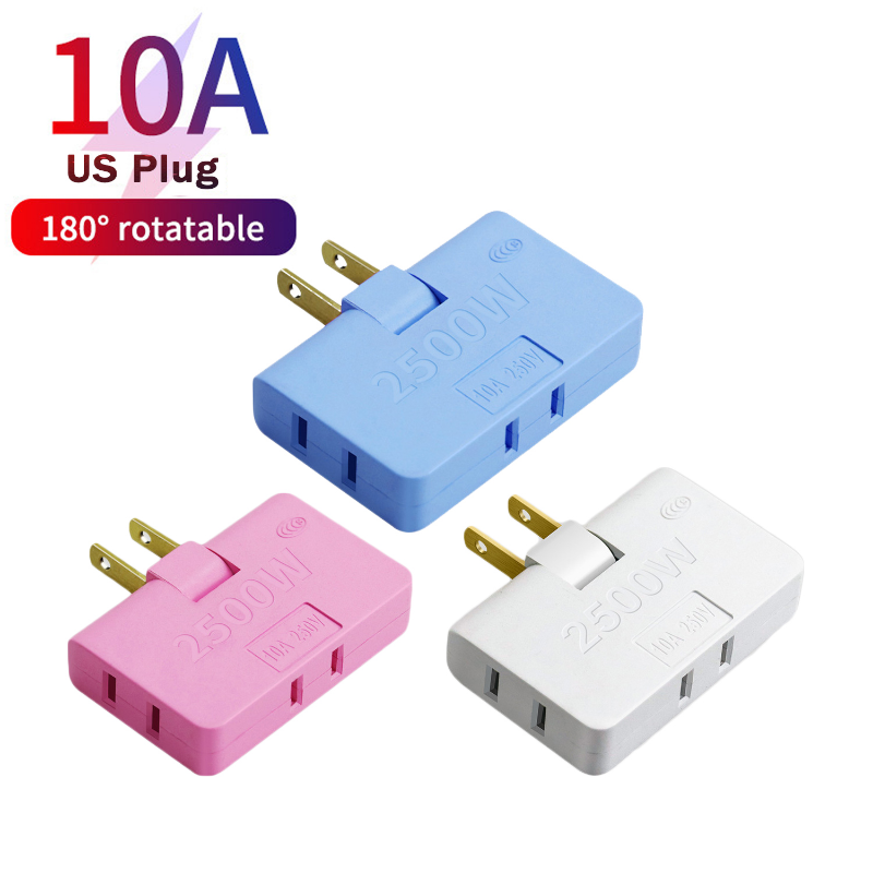 3 trong 1 phích cắm chuẩn Mỹ đa chức năng 180 độ xoay Phích Cắm Điện Bộ chuyển đổi ổ cắm chuyển đổi đa cắm sạc có thể gập lại Bộ chuyển đổi phích cắm