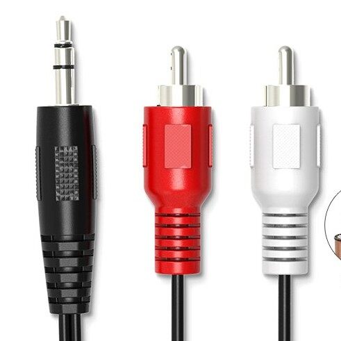 【1.2M】 3.5mm Stereo Audio Aux to 2 RCA L/R Cable