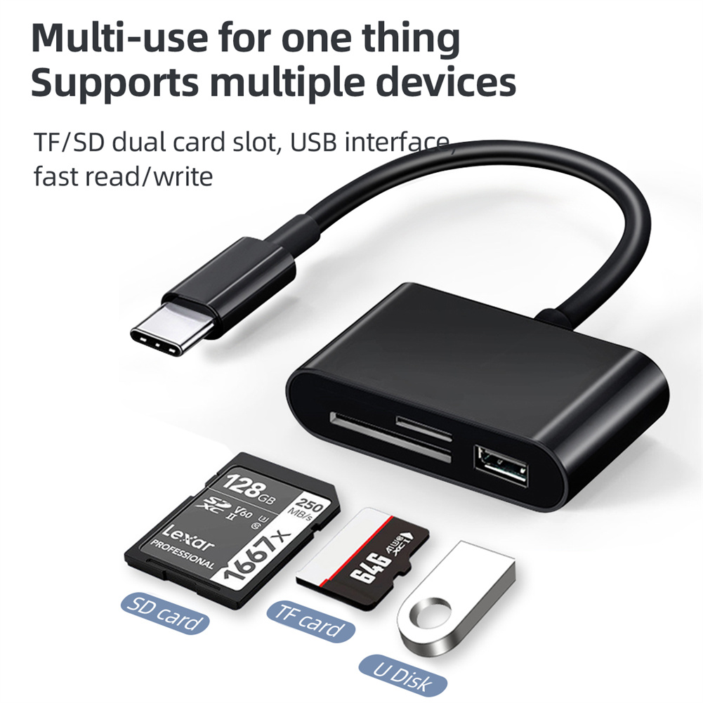 Usb Type C Card Reader Otg Adapter Micro Usb Sd/tf Card Reader For Android Phone Computer Multi-function Data Transfer Cable