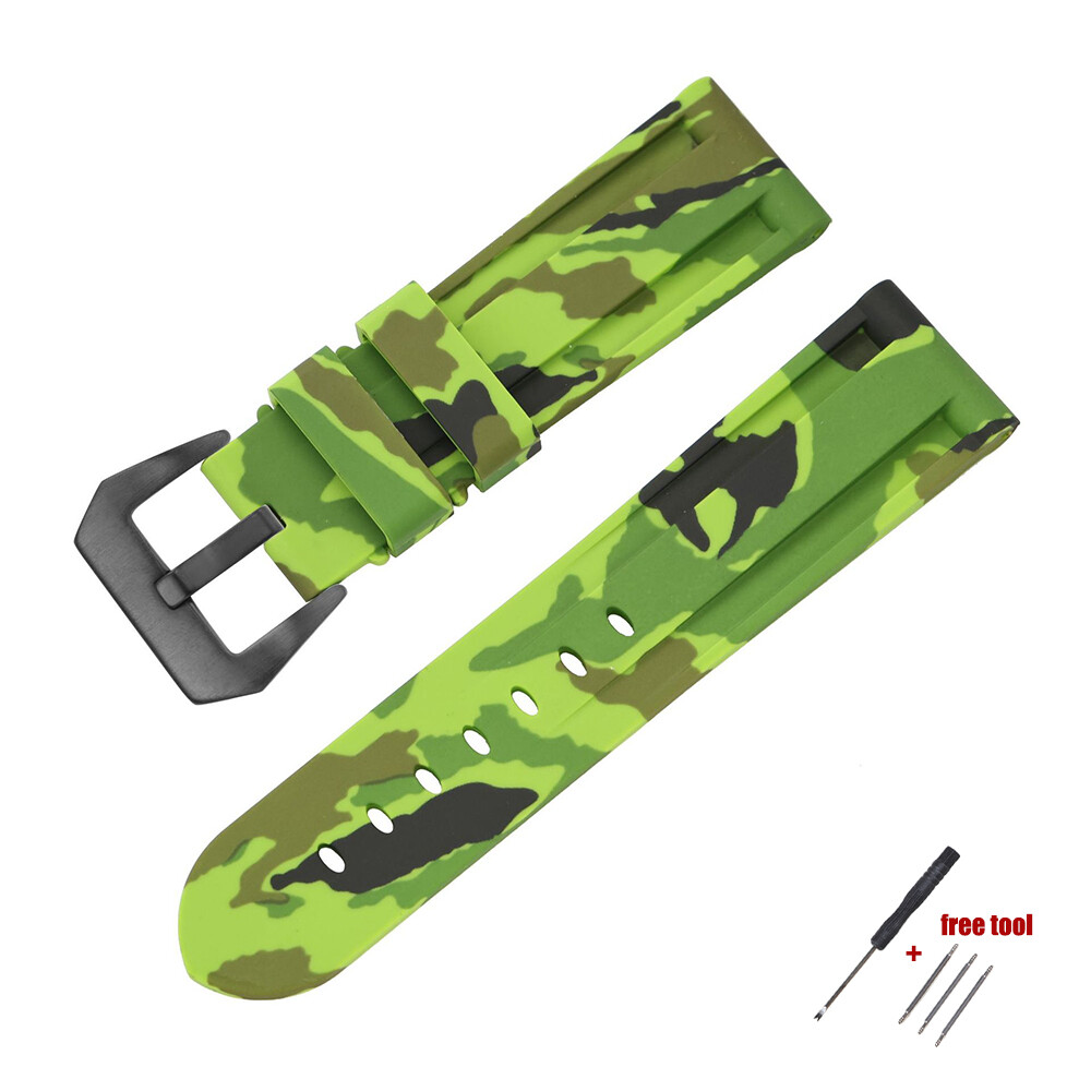 20mm 22mm 24mm Waterproof Rubber Band for Panera 441 111 Bracelet Silicone Watch Strap Men and Women Watch Accessories Refit