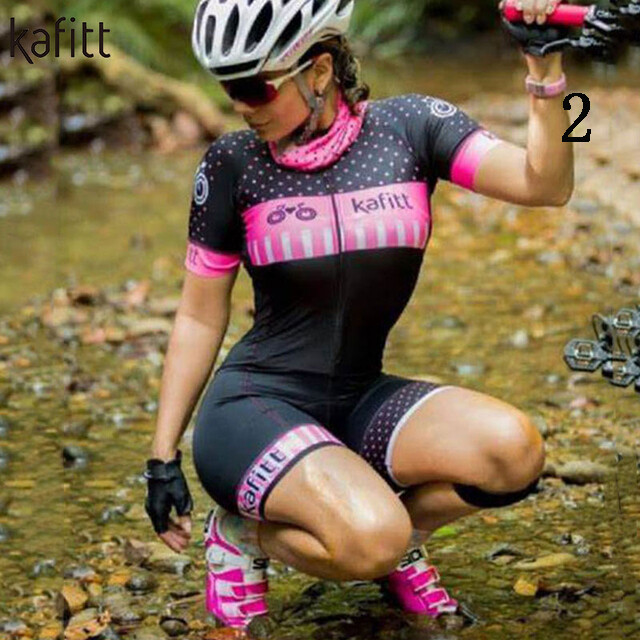 21SS AAA Grade Kafitt Women's Mountain Bike Coveralls Gel Pad Shorts Quick-drying Short-sleeved All-in-one Cycling Sportswear