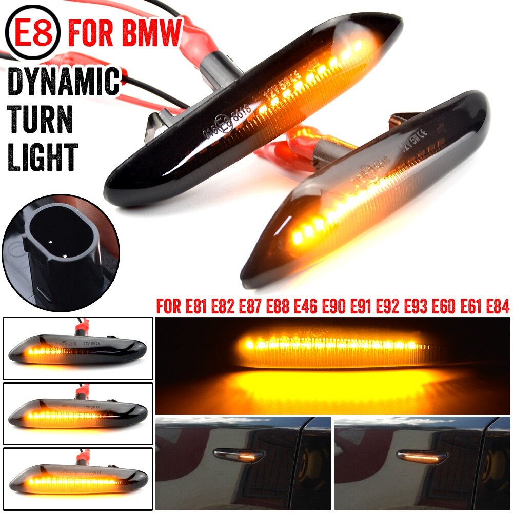 ZR For For BMW E46 E36 E60 E61 E90 E92 E93 X1 E84 X3 Led Dynamic Turn Signal Light Side Fender Marker Sequential Blinker Lamp