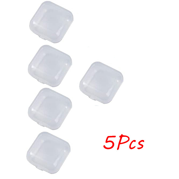Mini Storage Ear Plug Box Plastic Parts Box Jewelry Clear Square Plastic Small Storage Box