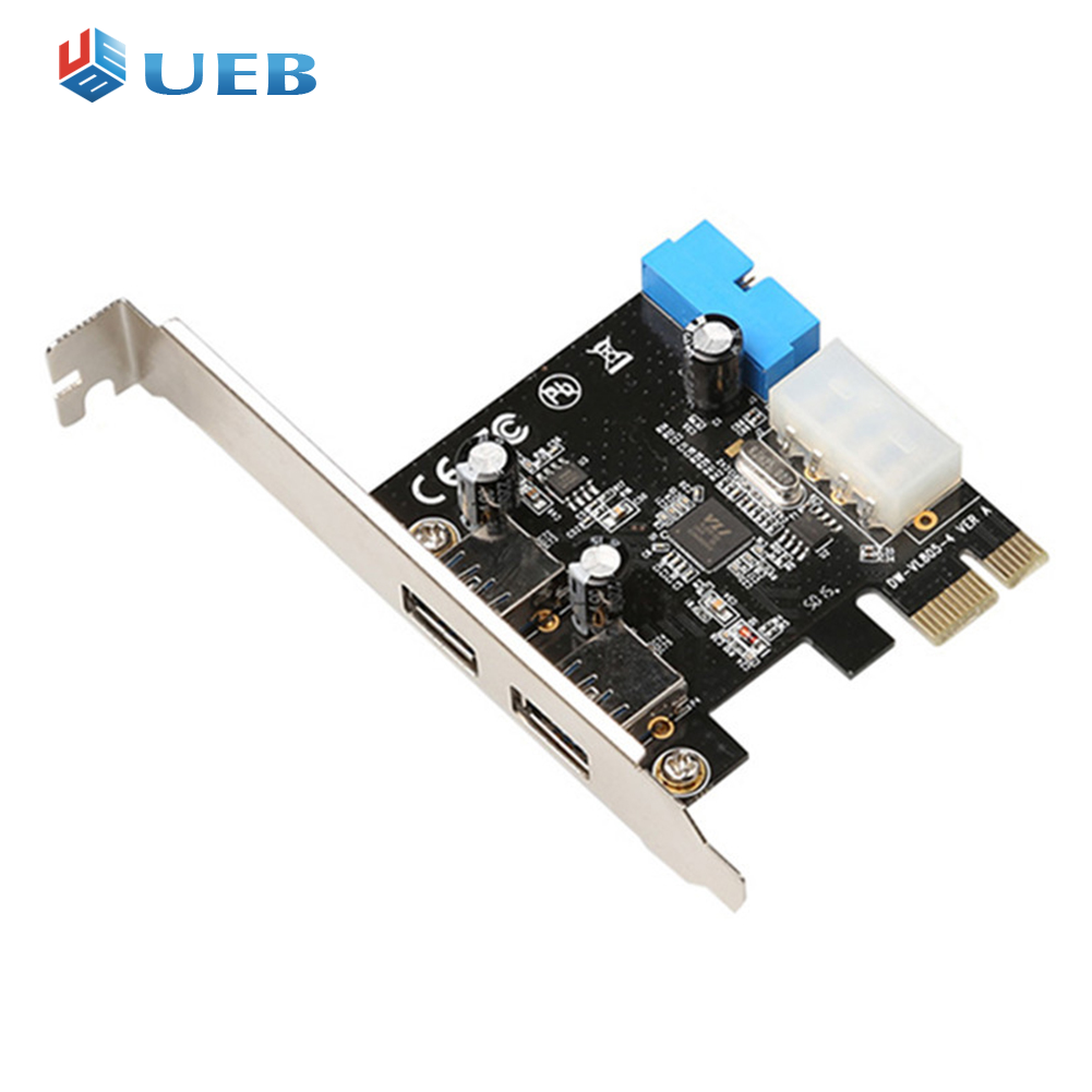 Desktop 2 ports usb pci-e expansion card pci express pcie to usb 3.0 hub adapter card