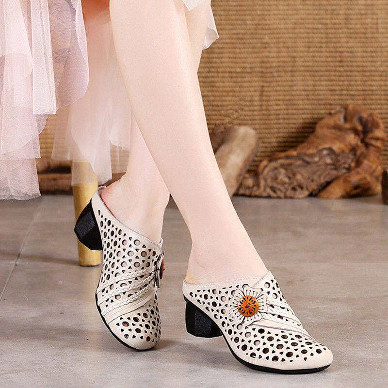 Giày Mules Dép Cao Gót Cho Nữ Giày Nữ Mary Janes Cổ Điển Giày Mules Hàn