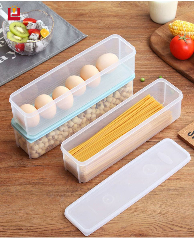 Food grade plastic rectangular noodle crisper noodle storage box refrigerator kitchen noodle food sealed box