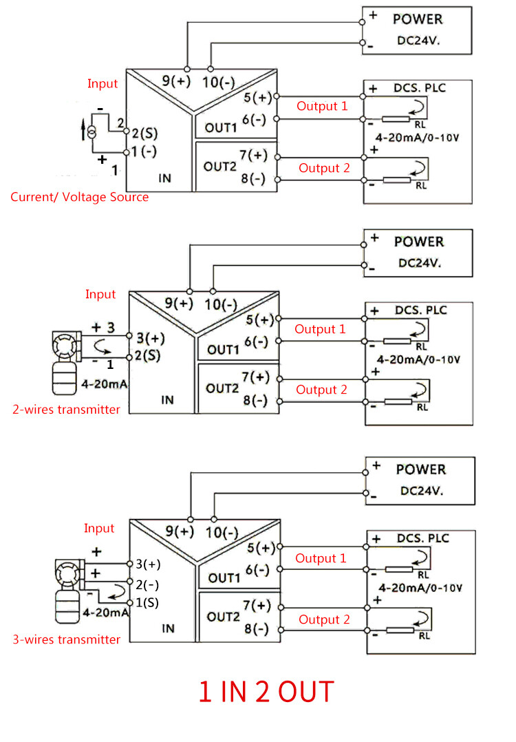 Bộ Cách Ly Tín Hiệu DC Siêu Mỏng Cảm Biến Cách Ly 0-10V 4-20mA 0-5V Đa Đầu Vào Bộ Phát Điện Áp Dòng Điện DC24V