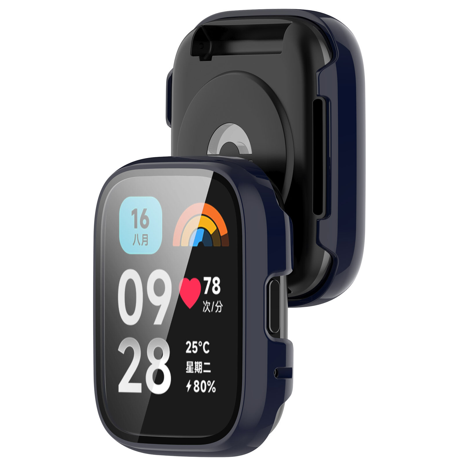For Redmi Watch 3 Active / Watch3 Lite Hard PC Case Tempered Glass Screen Protector Protective Cover