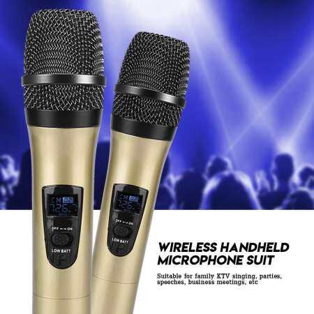 【Gold Certified】1 - to - 2 VHF ไร้สายไมโครโฟนแบบใช้มือถือพร้อมรับสัญญาณคาราโอเกะ/การประชุมทางธุรกิจ