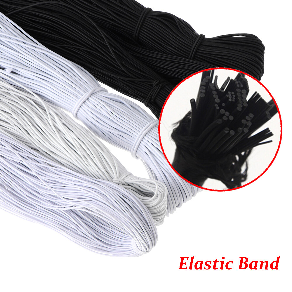 Elastic Bands Cord Stretch Width Braided Crafts 109-Yards Elastic Rope for Knit Sewing Crafts DIY Earloop Bedspread Band 3mm Cuff Belt Black - 1//8 Inch