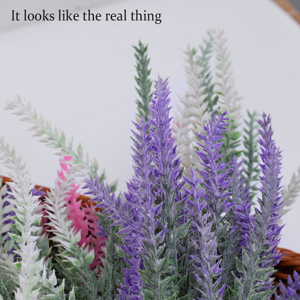 5 Fork Romantic Provence Lavender 38cm Artificial FlowersPlastic Wedding Decorative for Decor Grain Christmas Fake Plant