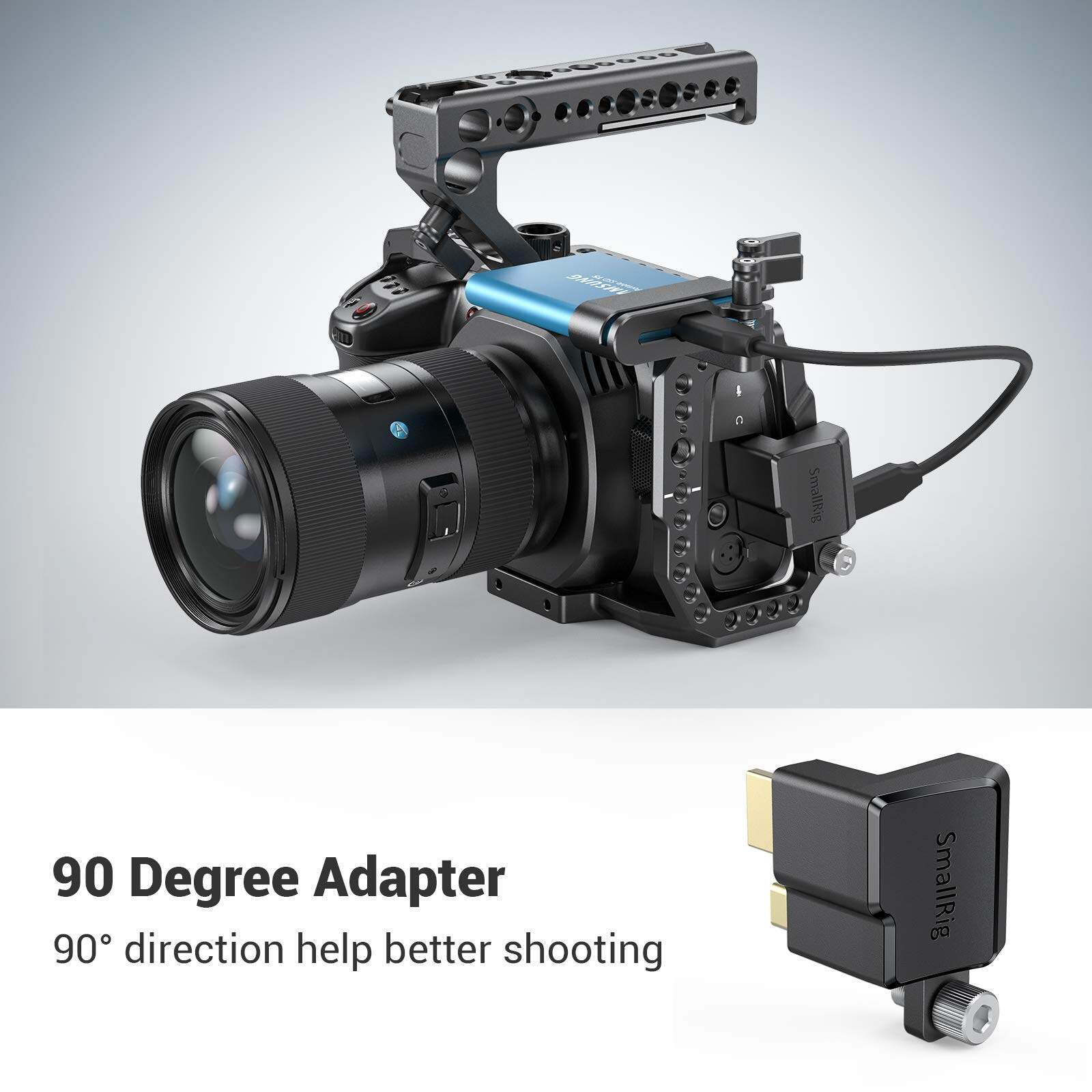 Smallrig HDMI/USB Type-C Right-Angle Adapter For Blackmagic Pocket Cinema Camera BMPCC 4K BMPCC 6K Pro Camera Cage 2700/3289