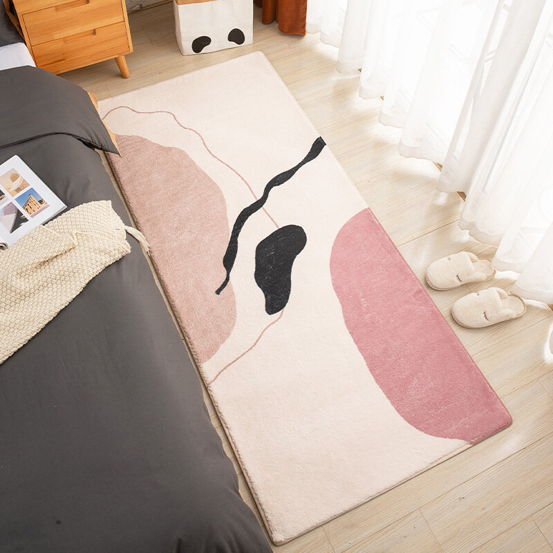 Thickened Fleec  Nordic Style Bedside Blanket Long Household  Sofa Coffee Table Blanket Under Bed Doo