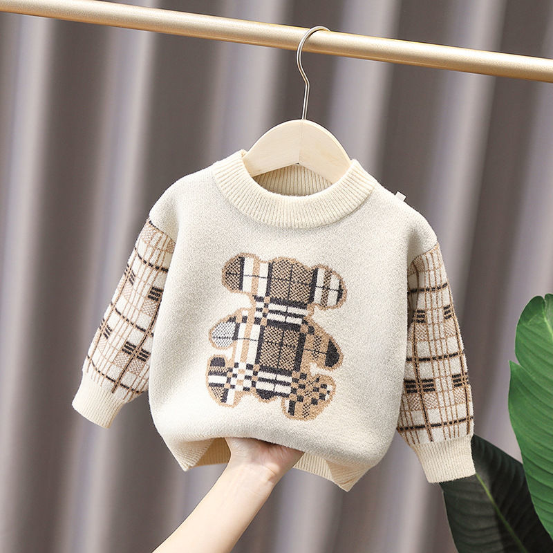 Boys' Sweaters, Children's Sweaters, 2021 Autumn and Winter New Baby Boys' Pullover Base Sweaters