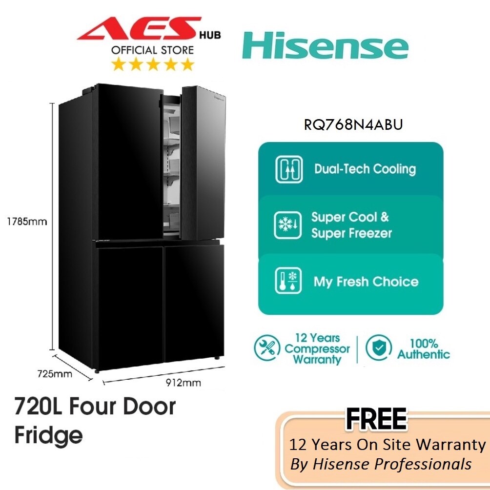 Hisense Refrigerator 4 Doors 720L French Door 4 Door Fridge Inverter
