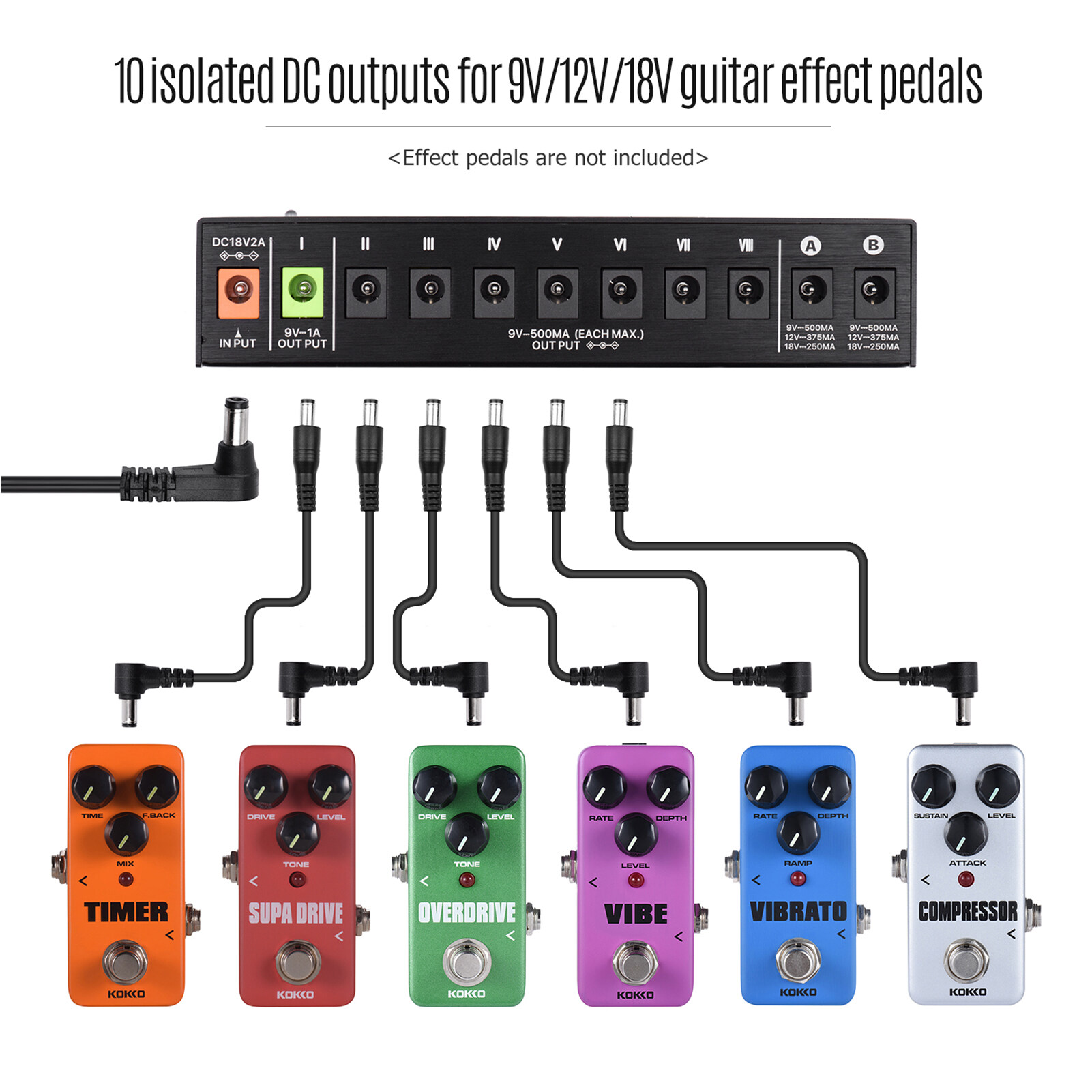 ammoon PP1 Portable Guitar Effects Power Supply Station Distributor 10
