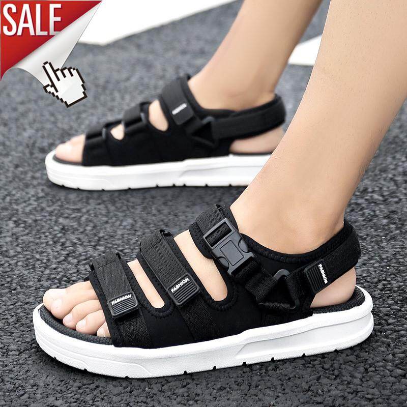 LAOCHRA Summer Sandals Men Fashion Korean Trend Beach Sandals Big Size 39-45 Non Slip Black White Casual Shoes Men Roman Men Shoes