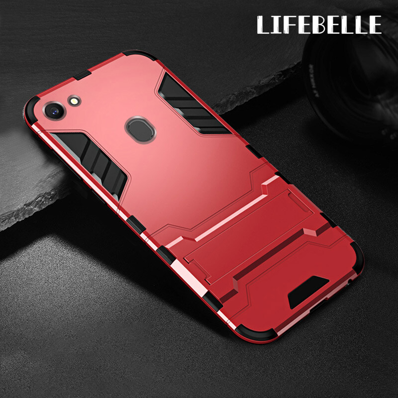 Lifebelle Cho OPPO F5 / F5 Tuổi Trẻ/Ốp A73, Vỏ Điện Thoại Lai Chống Sốc Kiểu Áo Giáp Nhựa Cứng + Thiết Kế Chân Đế Bằng Silicon Mềm