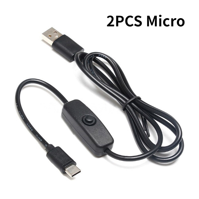 2 Dòng Raspberry Pi 4 Công Tắc Điện Giao Diện Micro/Type-C 5V 3A Bộ Nguồn USB