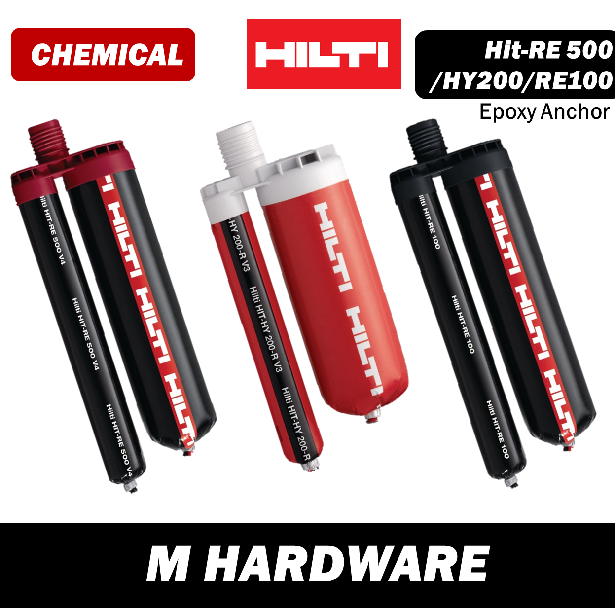 Hilti HIT-HY 200-R V3 / HIT-RE 500 V4 / HIT-RE 100 Epoxy Hilti HIT-HY 200-R V3 / HIT-RE 500 V4 / HIT-RE 100 Epoxy