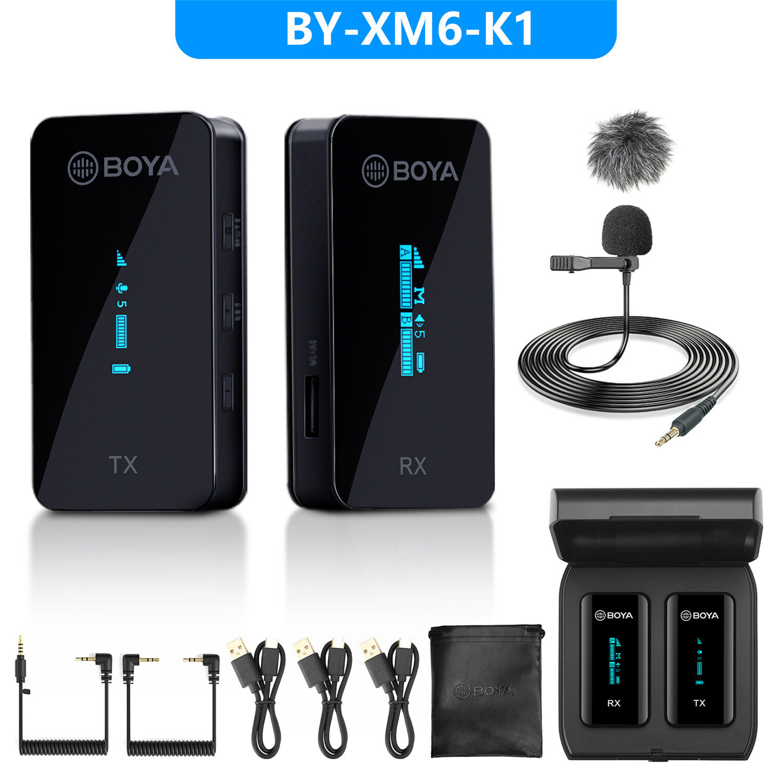 BOYA BY-XM6 K1/K2 2.4GHz Ultra-compact Wireless Microphone System