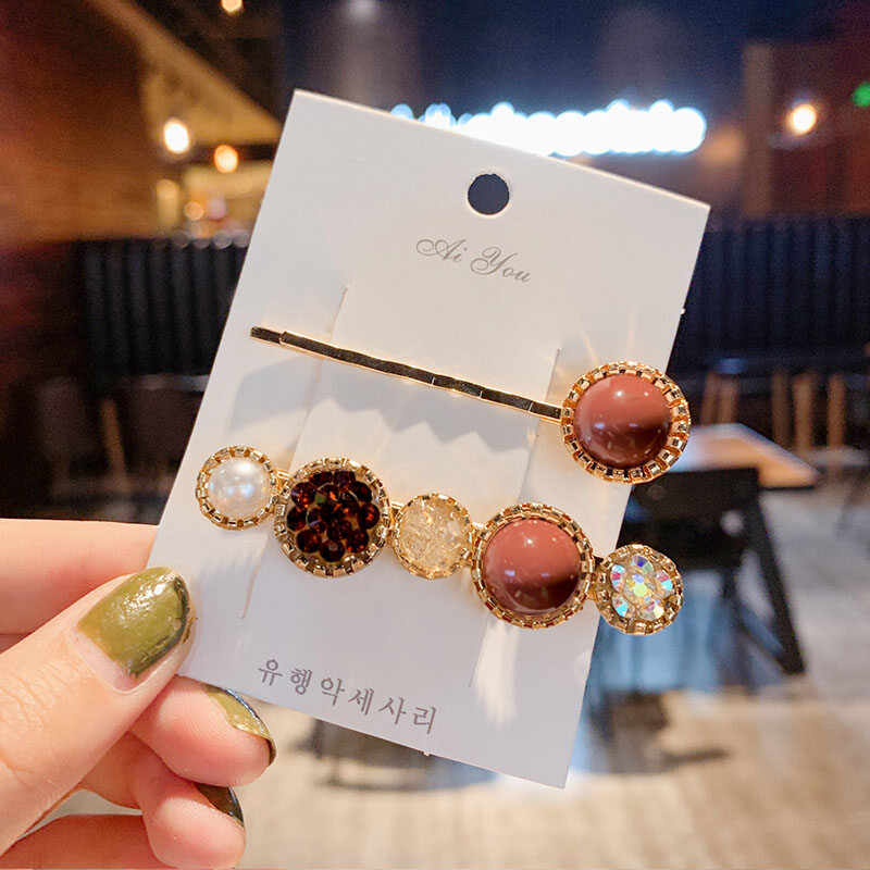2 / 3 / 4pcs Korean Pearl Hairpin Female Simple Side Clip Bangs Clip