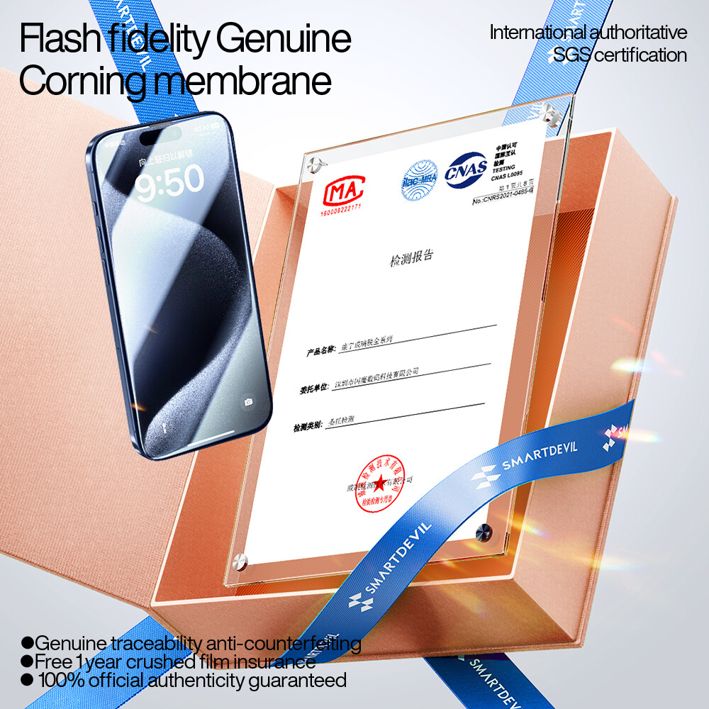 Smartdevil Corning màn hình mặt kính bảo vệ cho iPhone 15 Pro max iPhone 15 Plus iPhone 16 Pro Max iPhone 16 Plus che phủ toàn màn hình Phim kính cường lực Màu Xanh Lá Cây Ánh Sáng Chống-Nhìn Trộm Chống-Dấu Vân Tay