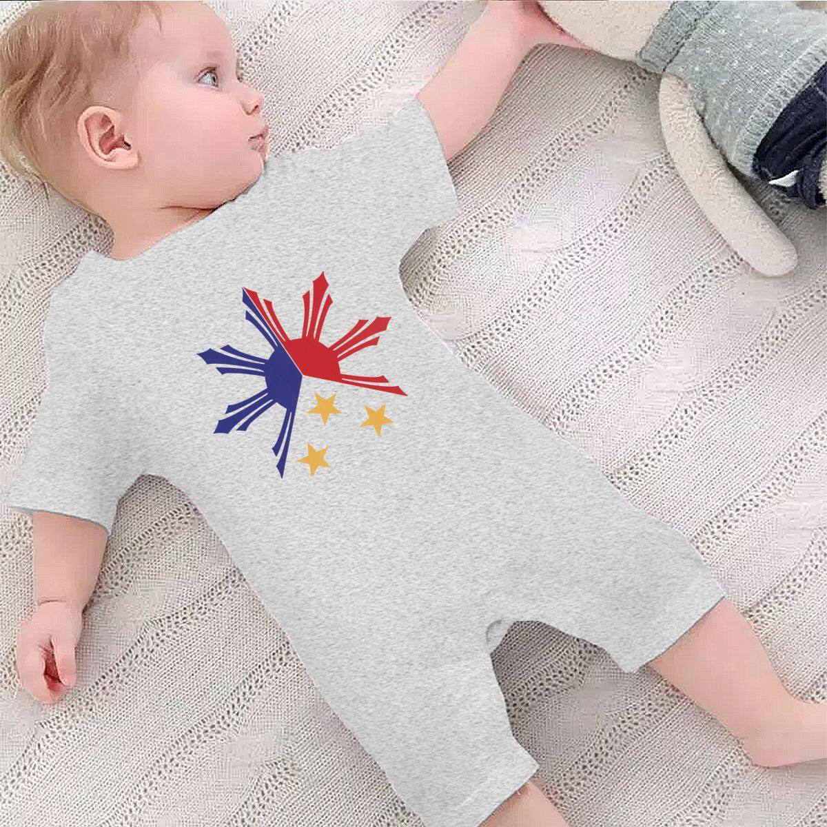 U99oi-9 Long Sleeve Cotton Rompers for Unisex Baby Cute Philippines Flag Onesies