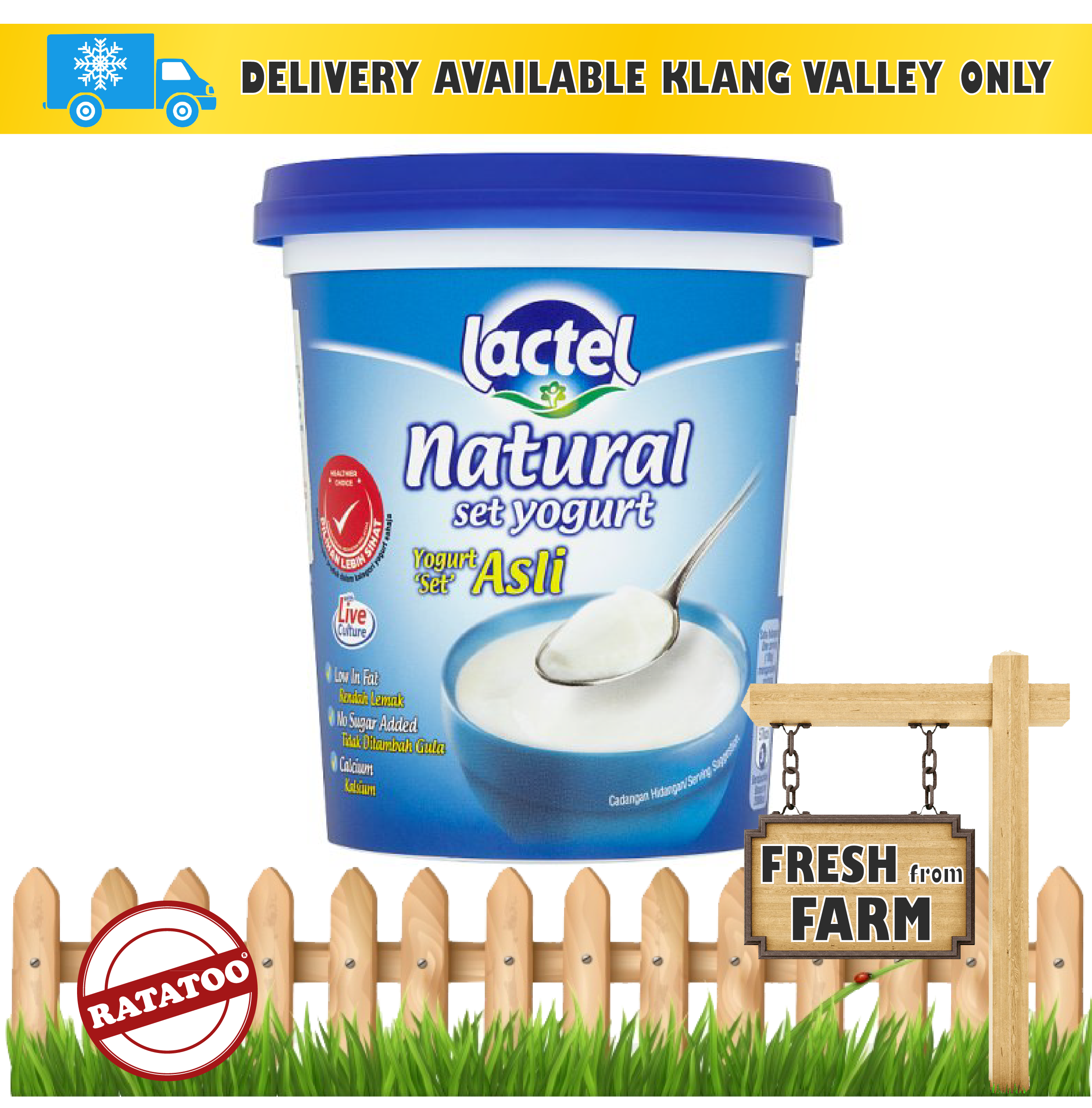 [SALE] YOGURT Lactel Low Fat Natural Yoghurt (470g) RATATOO MARKET Lazada