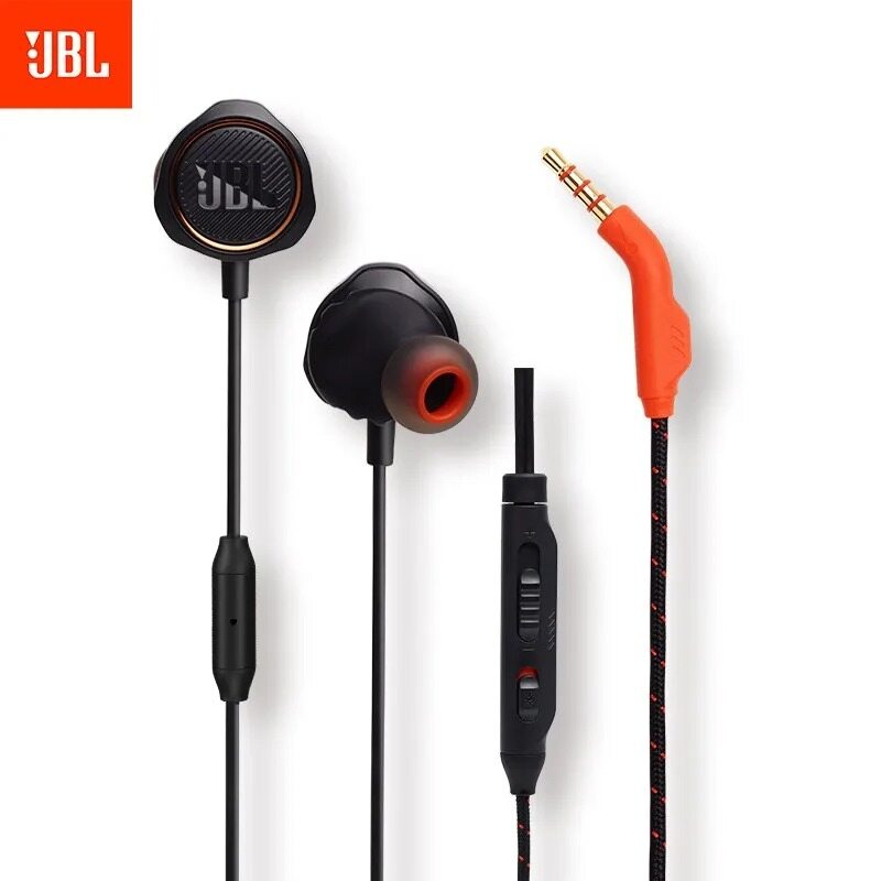 Jbl quantum 50 3.5mm wired in-ear gaming earphone q50 e-sports headset with mic for mobile/playstation 4/nintendo switch/iphone