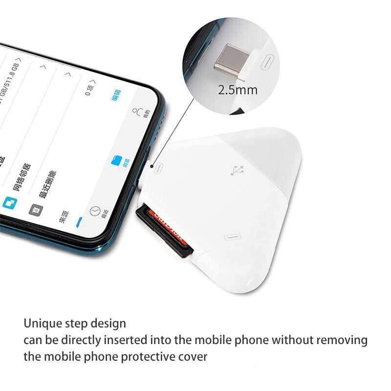 3 Trong 1 Đầu Đọc Thẻ Nhớ Với Nắp Nam Châm Hình Tam Giác USB-C USB Lightning Cổng Hỗ Trợ TF/SD Cho PC Máy Tính Xách Tay MacBook Điện Thoại Thông Minh