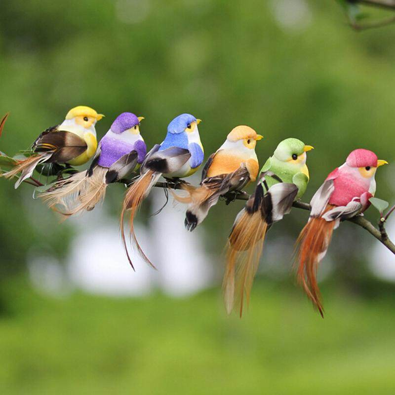 Ministar 1Pc Mini fake birds artificial foam feathers mini birds home party wedding decor
