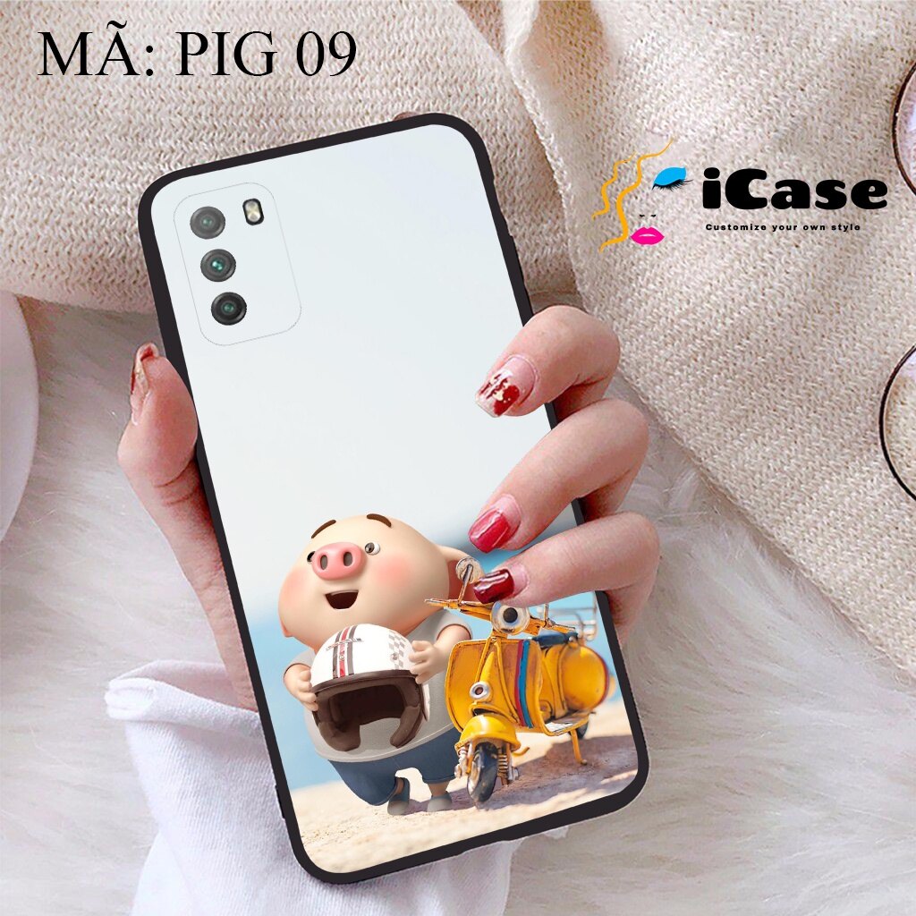 Ốp lưng xiaomi poco m3 viền dẻo tpu bst lợn tết