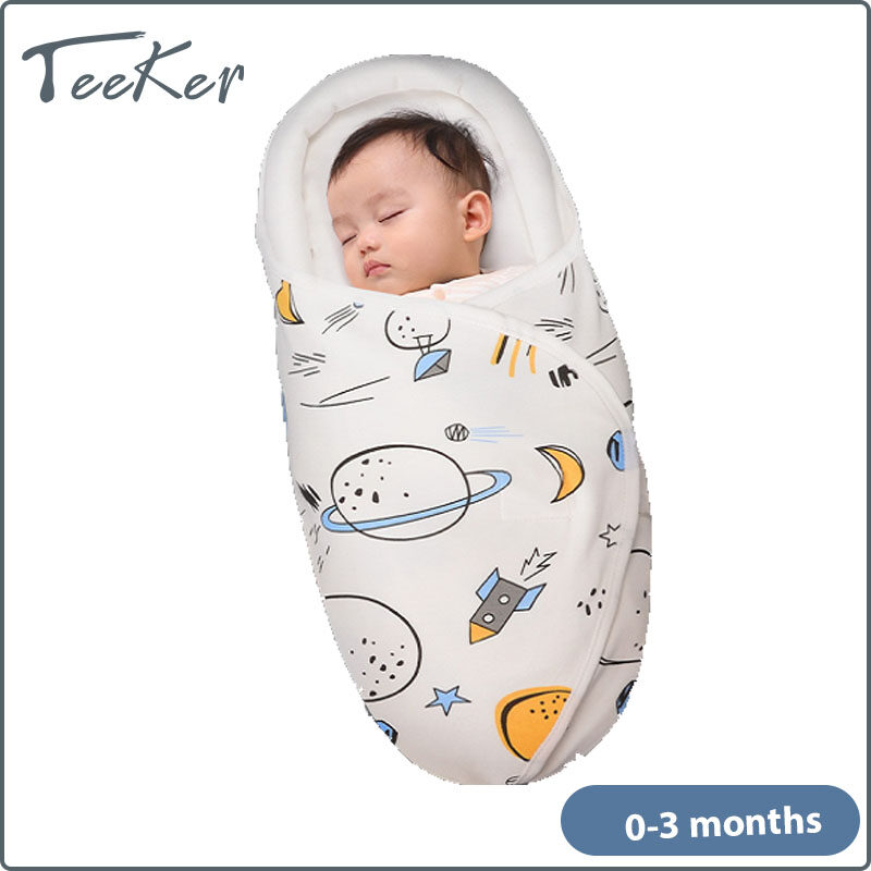 [Teeker] ทารกแรกเกิดที่ห่อผ้าฝ้าย Four Seasons ถุงนอนการ์ตูน Startle Anti Kick 360 ° ห่อ30X60ซม.0-2เดือนอุปกรณ์เสริมสำหรับทารกแรกเกิดทารก