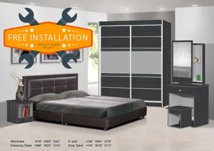 Eureka Design 5650 Bedroom Set 5x6 5ft Wardrobe Queen Bed Eureka Design 5650 Bedroom Set 5x6 5ft
