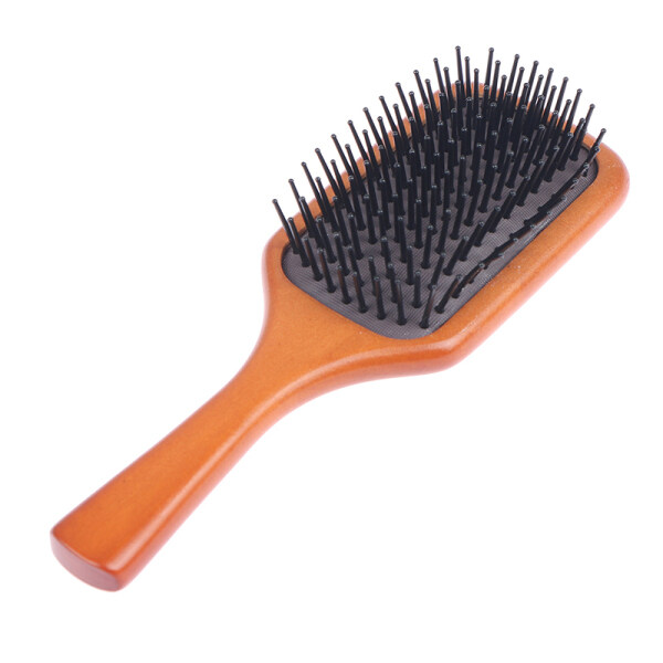 Good nice days💕1PC Wood Comb Professional Healthy Paddle Cushion Hair Loss Massage Brush